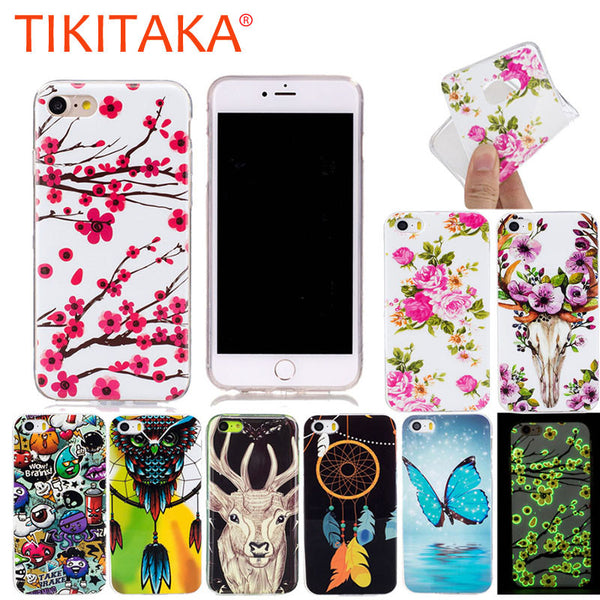 Phone cases For iphone 5 5s SE 6 6s 7 Plus Cover Ultra Thin Soft TPU Luminous Case For Samsung Galaxy S6 S7 edge S5 A3 A5 J3 J5
