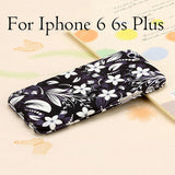 Ultra thin 360 Case + Glass Film Protector Phone Cases For iPhone 6 6s Plus Cover Full Body 3D Embossed Matte Flower Hard Shell