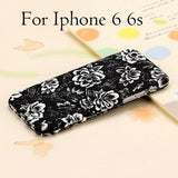 Ultra thin 360 Case + Glass Film Protector Phone Cases For iPhone 6 6s Plus Cover Full Body 3D Embossed Matte Flower Hard Shell