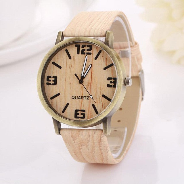 Fashion Women's Watch Vintage Wood Grain Women Quartz Watch Wristwatch Gift Relogio Feminino orologio donna