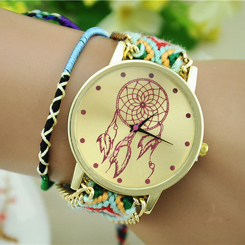 GENVIVIA 2017 Female New watches women montres femme women's watch Bracelet Clock With Fabric Watch Strap Braid Dress Watches