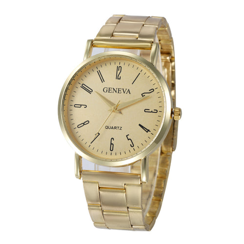 Genvivia New Fashion watch women's Stainless Steel Sport Quartz relogio feminino women wrist watch Gold dress watch reloj mujer