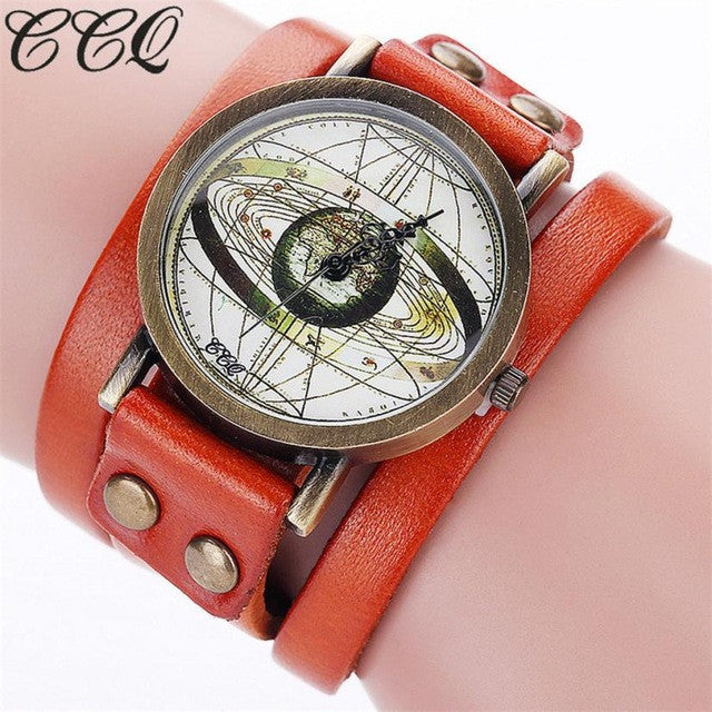CCQ Brand women watches 2017 Fashion Personality UNIVERSE Partten Dial Casual Analog Quartz Bracelet Watch montre femme - ilovealma
