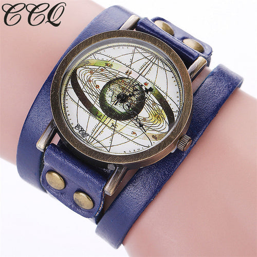 CCQ Brand women watches 2017 Fashion Personality UNIVERSE Partten Dial Casual Analog Quartz Bracelet Watch montre femme - ilovealma