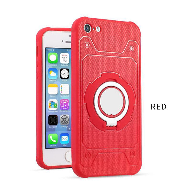 Phone Cases For iphone 7 6 6s Plus 5 5s SE Case Car Holder Stand Magnetic Suction Bracket Finger Ring TPU + PC Cover Shell Coque