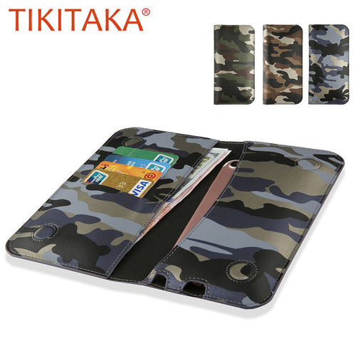Universal Mobile Phone Cases For Iphone 7 6 5 Cover Fashion Camouflage Stand Wallet Leather Flip Case For Samsung Xiaomi Huawei
