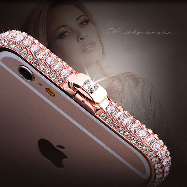 7 Luxury Rhinestone Diamond Case For Apple iPhone 7 7 Plus Bling Crystal Crown Aluminum Metal Bumper Frame Protective Cover Capa - ilovealma