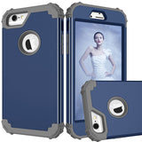 Shockproof Phone Cases For iPhone 7 6 6s Plus Case Anti-Knock PC+TPU 3 Layers Hybrid 360 Full Body Protective Cover Screen Film