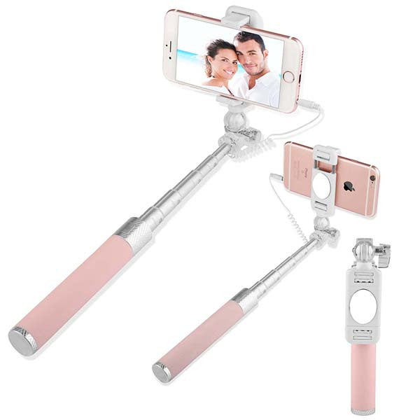 Mini Portable Monopod Selfie Stick For Iphone Samsung Android IOS Luxury Handheld Extendable Wired Palo Self Sticks High Quality