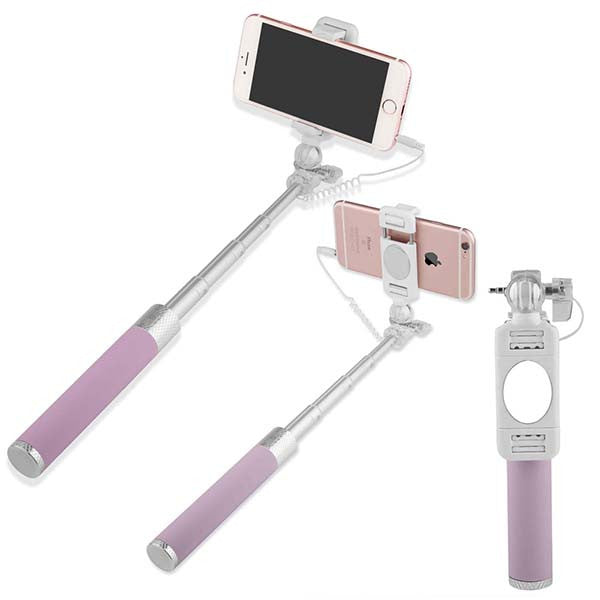Mini Portable Monopod Selfie Stick For Iphone Samsung Android IOS Luxury Handheld Extendable Wired Palo Self Sticks High Quality
