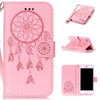 Multi-Function Leather Wallet Flip For iPhone 7 6 6s Plus SE 5 5s Case Retro 3D Embossed Dreamcatcher Pattern Phone Cases Cover