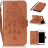 Multi-Function Leather Wallet Flip For iPhone 7 6 6s Plus SE 5 5s Case Retro 3D Embossed Dreamcatcher Pattern Phone Cases Cover