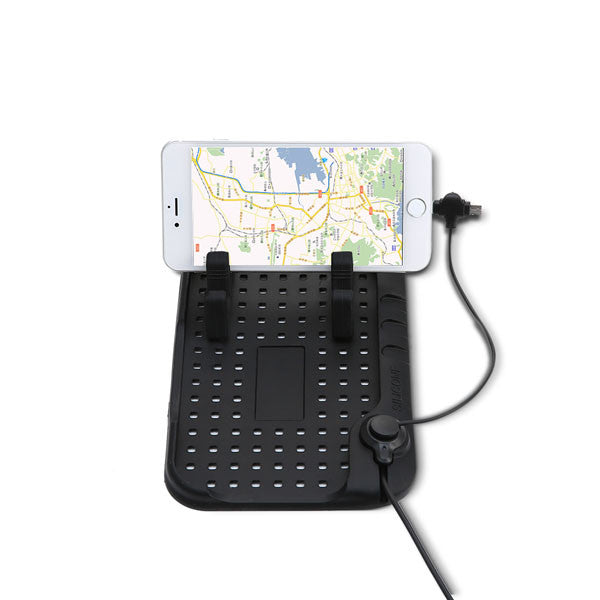 Car-Charger Silicone Phone Holder With Magnetic USB Cabo For iphone 5 6 Huawei P8 Lite Adjustable Magnet Car Stand Mount Bracket - ilovealma