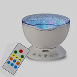 Romantic Ocean Light Lamp 7 Colorful Remote Control Ocean Wave Projector Auto Rotating Night Lights For Kids Bedroom Living Room