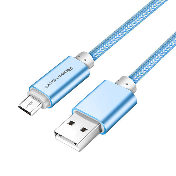 Robotsky Micro USB Cable 5V 2A Fast Charging 1m 1.5m Metal Nylon Braid Micro USB 2.0 Data Line For Huawei P8 Lite Xiaomi Samsung