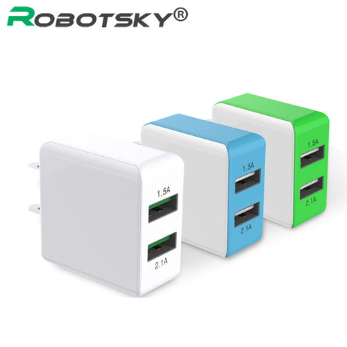 Phone Chargers For iphone 6 Samsung S8 Huawei P8 Lite Fast Charging Adapter 5V 2.1A 1.5A Dual USB Port Travel Wall Charge For PC