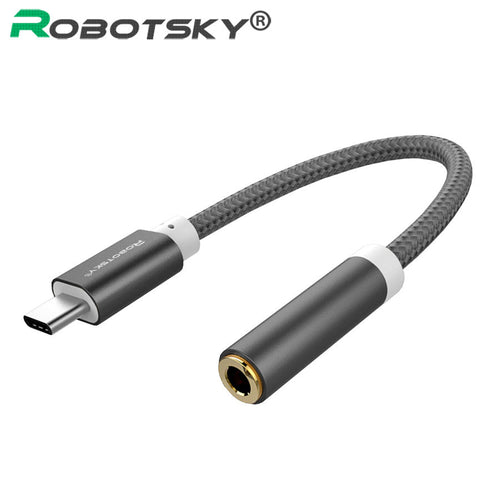 Braided USB3.1 Type C To 3.5mm Audio Cable Converter Adapter USB-C 3.1 Type-C  Male To 3.5 Earphone AUX Jack For Letv 2 Xiaomi 6 - ilovealma