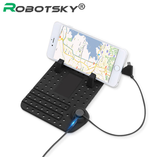 Car-Charger Adjustable Mount Bracket Magnetic Phone Holder With USB Cabo For iPhone 5 6 Huawei P8 Lite Samsung Magnet Car Stand - ilovealma