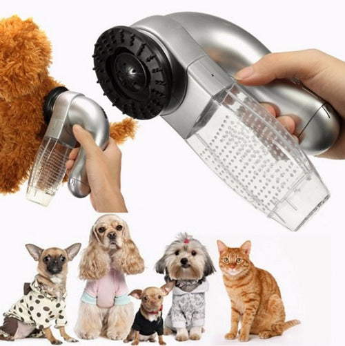 Cat Dog Pet Hair Fur Remover Shedd Grooming Brush Comb Vacuum Cleaner Trimmer AA battery support poodle care tool drop ship - ilovealma