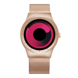 SKONE Creative No Seconds Stainless Steel Mesh Strap Casual Quartz Wristwatch Ladies Watches Women Men Aurora Relojes Masculino