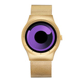 SKONE Creative No Seconds Stainless Steel Mesh Strap Casual Quartz Wristwatch Ladies Watches Women Men Aurora Relojes Masculino