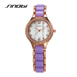 SINOBI Women Elegant Blue Ocean Bracelet Watch with Crystal