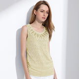 Sleveless Rhinestone Rose Pattern