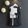 Bear Leader Girls Dress 2016 Fashion Style Cartoon Cats Dress Sleeveless Wool Outwears O-neck Embroidery Children Clothing 3-7Y - ilovealma