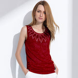 Sleveless Rhinestone Rose Pattern