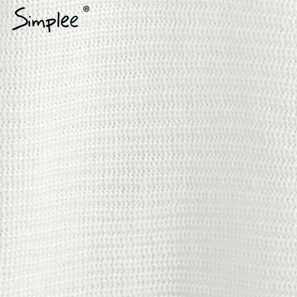 Simplee Casual o neck knitted sweater women jumper Lace up sleeve knitting pull femme 2017 autumn winter sweater pullover female