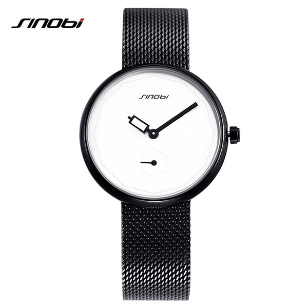 SINOBI Women Luxury Silver Fashion Bracelet Watch