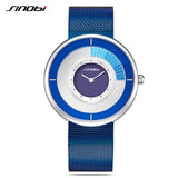 SINOBI Ultra-thin Creative Dial Mesh Strap Quartz Watch