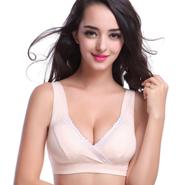 Wirefree Nursing Maternity Bra Clothing Cotton Breastfeeding Bra for  Pregnant Women Pregnancy Breast Sleep Underwear (Bands Size : One Size,  Color 