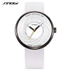 SINOBI Unisex Creative Swirl Dial Leather Quartz Watch