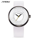 SINOBI Unisex Creative Swirl Dial Leather Quartz Watch